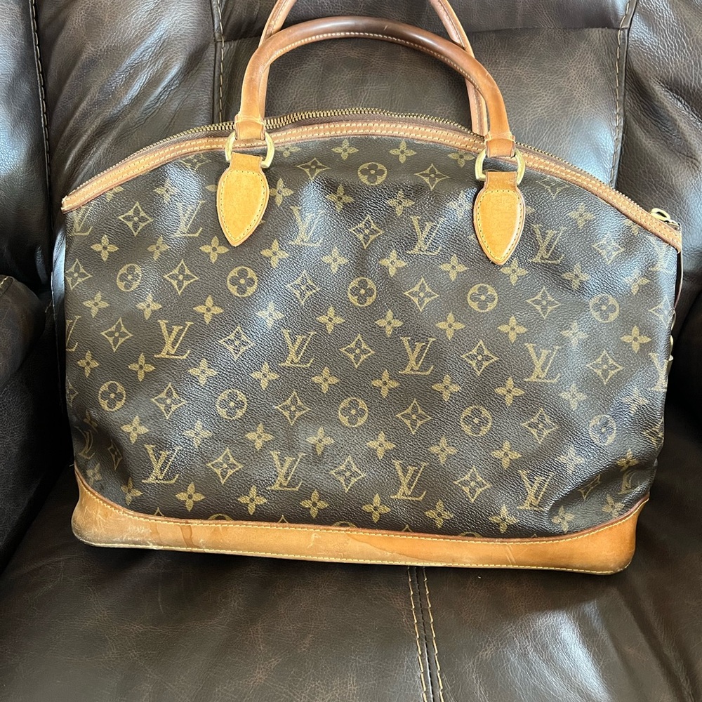 Louis Vuitton Monogram Canvas Duffel with Tan Leather Trim
